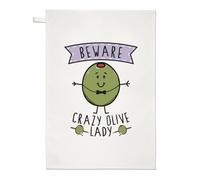 Beware Pazzo Oliva Donna Strofinaccio - Divertente Vegano Vegetarian Cibo
