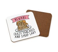 Beware Pazzo Pancake E Sciroppo Donna Sottobicchiere Divertente Cibo Colazione