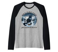 Beware The Jolakotturinn Yule Cat Islandese Natale norreno Maglia con Maniche Raglan