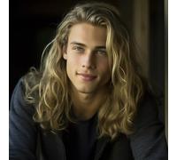 Beweig Parrucche lunghe ondulate bionde ondulate per gli uomini Sintetico Partito Naturale Halloween Cosplay