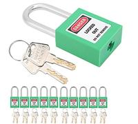 Bewinner 10 Set Lockout Tagout Lock 38mm, Lucchetto di Sicurezza in Nylon Resistente Design Isolante Antiscivolo Resistente Alla Corrosione con 20 Chiavi per Ingegneria Industriale Elettrica e