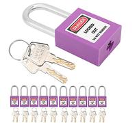 Bewinner 10 Set Lockout Tagout Lock 38mm, Lucchetto di Sicurezza in Nylon Resistente Design Isolante Antiscivolo Resistente Alla Corrosione con 20 Chiavi per Ingegneria Industriale Elettrica e