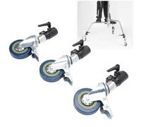 Bewinner 3 Pacchetti Set di Ruote per Caster Girevoli, Kit Ruote Rotolanti in Movimento 25 Mm, Ruote per Pentole per la Luce Fotografica con Serratura per Freno per lo Scatto di Video