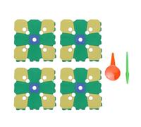 Bewinner 4 Pezzi Kit per Giardinaggio Quadrato con Etichette | Distanziatore per piante in plastica, layout di soppressione delle erbacce, adatto ai principianti, potenziamento del