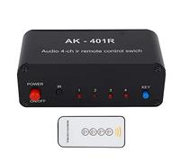 Bewinner 4x1 Selettore Audio con Telecomando | Commutatore di segnale stereo, hub preamplificatore passivo, condivisione sorgente home theater, nessun degrado audio
