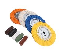 Bewinner 9 Ruote per Lucidare le Vie Aeree da 8 Pollici, Kit di Lucidatura per Smerigliatrice Angolare da 4,5 Pollici con Tamponi e Composti per Lucidatura in Alluminio, Ideali per la Finitura dello