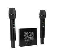 Bewinner a Doppio Microfono Wireless |Mixer per Karaoke con Equalizzatore Integrato, 2 Microfoni Wireless per Schede Audio/strumenti/altoparlanti, Alimentato a Batterie AA