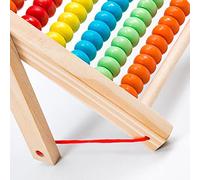 Bewinner Abaco in Legno con Rastrello Scorrevole con Carte Alfabetiche e Numeriche per Esercizi di Conteggio e Aritmetica, Giocattolo Educativo per Bambini dai 3 Anni in su