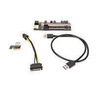 Bewinner Adattatore Alimentato a 6 Pin per Scheda Riser PCIe con Cavo USB 3.0 da 60 Cm, Compatibile con Slot 1x/4x/8x/16x per Mining GPU, 11 Condensatori Antideflagranti, Plug and Play (BLACK)