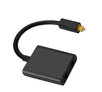 Bewinner Adattatore Audio Ottico, Adattatore per Splitter Audio Ottico Digitale a Doppia Porta Cavo Audio 1 in 2 out, Ideale per Collegare Lettore CD, Lettore Dvd (Nero)