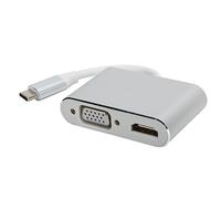 Bewinner Adattatore da USB C a VGA Maschio a Femmina, Convertitore da USB C a 4K, Convertitore Video Multi-Display da Piccolo Schermo a Grande Schermo per PC Laptop (Bianco Grigio)