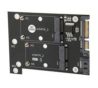 Bewinner Adattatore MSATA, Dual MSATA SSD a Dual SATA3 Adapter Card Convertitore di velocità di Lettura Veloce Accessori per Computer