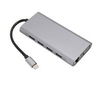 Bewinner Adattatore Multiporta Hub USB C con 11 in 1, VGA HD 4K, Gigabit Ethernet, Ricarica PD100W, Porta USB 3.0, Trasferimento Dati a 5 Gbps, Slot per Schede,da 3,5 Mm