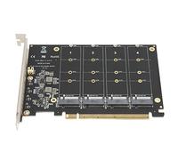 Bewinner Adattatore NVME da M.2 a PCIE 4.0 X16, Adattatore PCIE M.2, Scheda di Espansione di Trasferimento SSD a 4 Alloggiamenti, Scheda NVME 4x32 Gbps Ad Alta velocità, Scheda Divisa