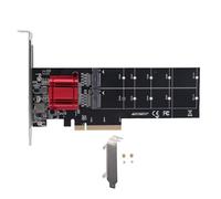 Bewinner Adattatore PCIe NVMe Doppio, Scheda di Espansione SSD M.2 a 2 Porte PCIe 3.1 X8 con Chipset ASM1812, per PC Desktop con Supporto SSD 2230 2242 2260 2280 22110