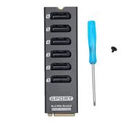 Bewinner Adattatore SATA 3.0 a 6 Porte, Scheda di Espansione M.2 Key M PCIe 3.0 X2 con Chipset ASM1166, Dissipatore di Calore in Lega di Alluminio, Indicatore LED, Larghezza di Banda 16