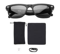 Bewinner AI Smart Glasses con Fotocamera 4K, Traduzione in Tempo Reale, Doppi Altoparlanti, Bluetooth 5.4, Trascrizione Vocale, Dialogo Visivo AI, Senza Mani Che Chiedono Viaggi, (BLACK)