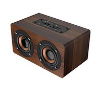 Bewinner Altoparlante Bluetooth in legno Retro Altoparlante wireless portatile con radio FM HiFi Music Clock Allarme Stereo Supporto subwoofer Chiamata a mani Libere