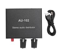 Bewinner Amplificatore a 2, Distributore Stereo da 3,5 Mm 1 Ingresso 2 Uscite Preamplificatore di Controllo del Volume Indipendente per Altoparlante per Cuffie