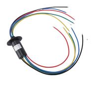 Bewinner Anello Collettore Elettrico 30 Mm di Diametro con Giunto Rotante Elettrico a 6 Fili 30A 250 Giri/min, Bassa Torsione, Compatto, Rotazione di 360 Gradi, per Testare