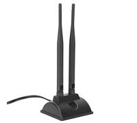 Bewinner Antenna WiFi 6dBi Dual Band 2,4GHz 5GHz con Cavo RP-SMA da 6,6 Piedi e Base Magnetica per Router, Range Extender, Adattatore PC per Aumentare la Potenza del Segnale