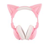 Bewinner Auricolare Bluetooth Cat Ear per Bambini, Cuffie Stereo Wireless/Cablate con Luci LED, Microfono Incorporato, Archetto Regolabile, Graziosi Regali Rosa per Ragazze e Donne Amanti dei Gatti