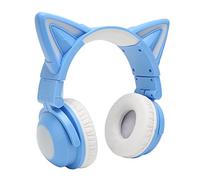 Bewinner Auricolare Bluetooth Cat Ear per Bambini, Cuffie Stereo Wireless/Cablate con Luci LED, Microfono Incorporato, Archetto Regolabile, Graziosi Regali Rosa per Ragazze e Donne Amanti dei Gatti