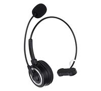 Bewinner Auricolare Wireless Monoauricolare con Microfono, Cuffia per Computer Bluetooth 5.0 per Ufficio, Affari, Servizio Clienti, USB e Spina da 3,5 Mm (BLACK)