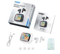 Bewinner Auricolari per Traduzione AI con Oltre 130 Lingue, Cuffie Wireless con Touch Screen a Colori, Cuffie da Gioco a Bassa Latenza da 0,06 S, Cancellazione del Rumore ANC/ENC, modalità (WHITE)