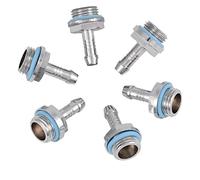 Bewinner Barb Fittings 6 PCS PC Raffreddamento ad acqua Raccordo a due getti G1 / 4 Filettatura Barb Connettore per tubo, acciaio inossidabile(7.2mm)