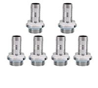 Bewinner Barb Fittings 6 PCS PC Raffreddamento ad acqua Raccordo a due getti G1 / 4 Filettatura Barb Connettore per tubo, acciaio inossidabile(9mm)