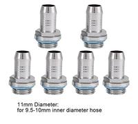 Bewinner Barb Fittings 6 PCS PC Raffreddamento ad acqua Raccordo a due getti G1 / 4 Filettatura Barb Connettore per tubo, acciaio inossidabile(11mm)