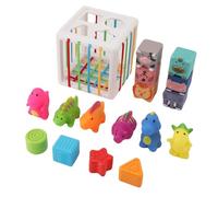 Bewinner Blocchi Impilabili per Bambini e Giocattoli per Ordinare le Forme, Allenamento per Afferrare l'apprendimento Precoce con Morbide Figure di Dinosauri, Giochi d'acqua Colorati per i più