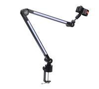 Bewinner Braccio per Microfono con Base a Morsetto a C, Supporto in Metallo per Microfono a Condensatore Ad Angolo Regolabile per Giochi, Streaming Live, Registrazione, capacità di