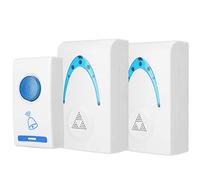 Bewinner Campanello per Porte Senza Fili, Campanello per 32 Melodie, Include 1 Pulsante remoto e 2 ricevitori, con LED Lampeggiante Quando Il Campanello Suona