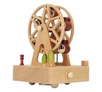 Bewinner Carillon in Legno, Carillon Modello Ruota Panoramica, Mini Carillon in Legno di Faggio per Natale, Compleanno, San Valentino (Fondo Quadrato)