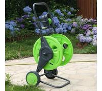 Bewinner Carrello Avvolgitubo da Giardino Supporto per Tubo Dell'acqua Leggero e Durevole per Prato Esterno Portatile 2 Ruote in Ferro di Plastica 41x47x88 Cm