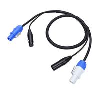 Bewinner Cavo Combinato Segnale XLR di Alimentazione CA Professionale 23 AWG, Cavo di Prolunga di Alimentazione a 3 Pin Adatto per PowerCon, da 1 M/3,3 Piedi Maschio a Femmina per Illuminazione (1 m)