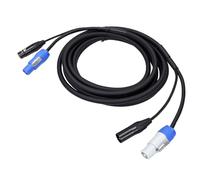 Bewinner Cavo Combinato Segnale XLR di Alimentazione CA Professionale 23 AWG, Cavo di Prolunga di Alimentazione a 3 Pin Adatto per PowerCon, da 1 M/3,3 Piedi Maschio a Femmina per Illuminazione (Hmm)