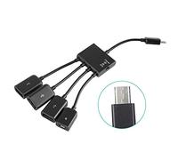 Bewinner Cavo Host di Ricarica Micro USB HUB OTG con Interruttore, Adattatore per Lettore di Schede USB per Tastiera U Disco Rigido Mobile MID UMPC E-Book, modalità OTG 2 in 1 o modalità di