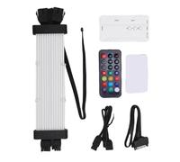 Bewinner Cavo PSU ARGB con Effetto Luce Meteora - 120 Perle 16,8 Milioni di Colori 3D SYNC, Striscia LED Flessibile in Silicone per GPU e Scheda (Controller SK3 Bianco)