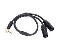 Bewinner Cavo Sdoppiatore a Y da 3,5 Mm a Doppio XLR Maschio, Adattatore Stereo a 3 Pin 1/8 da 0,5 M, Schermato per Microfono, Altoparlanti, Palco, Uso DJ