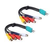 Bewinner Cavo Video a Doppia estremità per TV LCD, di Segnale Componente da 3,5+2,5 a Cavo AV da 2 Pezzi per TV, Adattatore Video in Rame Nudo di Alta qualità da 20 Cm