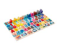 Bewinner Colore Brillante Alfabeto Numero Forma Puzzle Board Giocattolo per L'allenamento del Cervello per Bambini Sopra i 3 Anni
