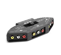 Bewinner Commutatore, Selettore AV 3 Ingressi 1 Uscita con Cavo per DVD | Router Sorgente per Giochi retrò, Nessuna Alimentazione Necessaria, Pulsante Manuale, Configurazione Home Theater, Corpo in