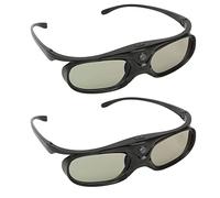 Bewinner Confezione da 2 Occhiali 3D DLP Link, Occhiali con Otturatore Ricaricabile Attivo 3D Clear HD per Tutti i Proiettori DLP 3D, Occhiali 3D DLP Supportano la Rotazione Dell'occhio