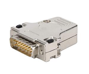 Bewinner Connettore Seriale D-SUB Guscio Metallico Maschio a 15 Pin, Adattatore RS232 Resistente Al Fuoco per Scheda PCB a Cavo, Interfaccia VGA Ad Alta Frequenza, Isolante in Lega di Zinco, Tipo di