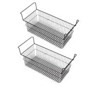Bewinner Contenitori per Congelatore a Pozzetto Cestello Impilabile per Congelatore, 2 Ripiani in Filo Metallico per l'organizzazione del , Cestello per Frigorifero Rivestito in PE, L49,5xP29xH27