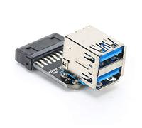 Bewinner Convertitore Adattatore USB 3.0, 19 Pin a 2 Porte di Estensione Adattatori USB Integrati Interni per, Adattatori Desktop per Computer Accessori per Computer