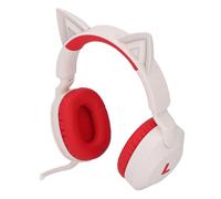 Bewinner Cuffie Bluetooth Cat Ear con Luci LED |35 Ore di Riproduzione, Microfono Pieghevole, Volume da 85 DB per Bambini/adulti, Doppia modalità Cablata/wireless (rosso)